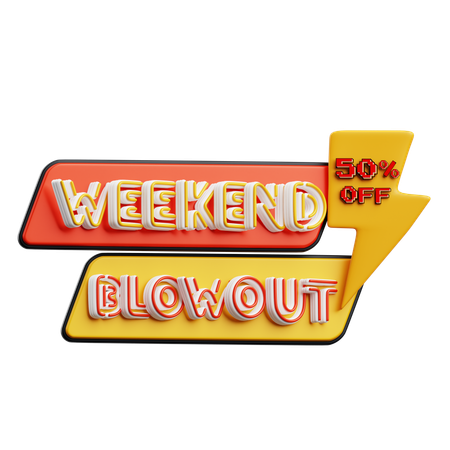 Weekend Blowout  3D Icon