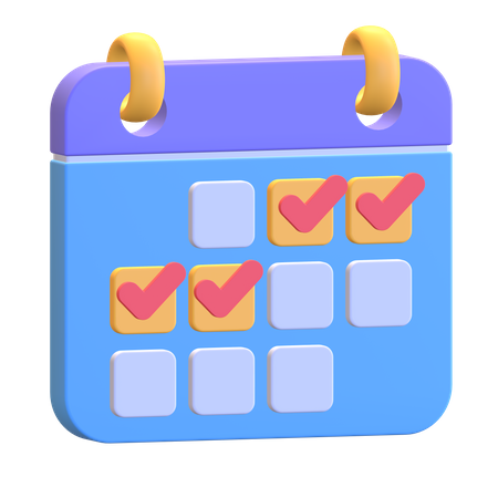 Weekly Calendar  3D Illustration