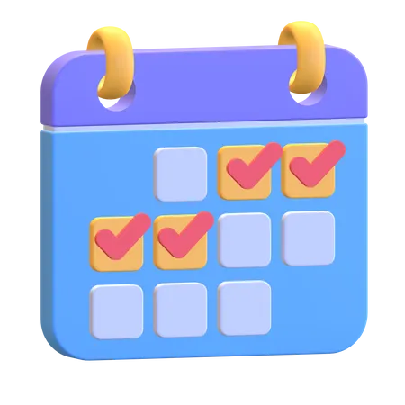 Weekly Calendar  3D Illustration