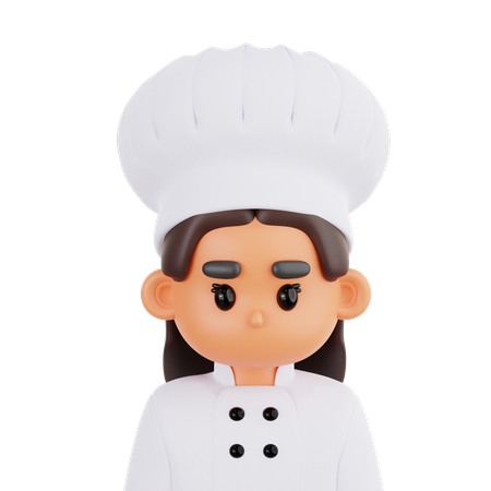 Weiblicher Koch in Uniform  3D Illustration