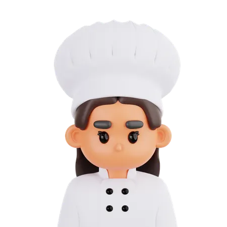 Weiblicher Koch in Uniform  3D Illustration