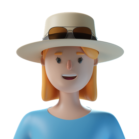 Weibliche Touristin  3D Icon