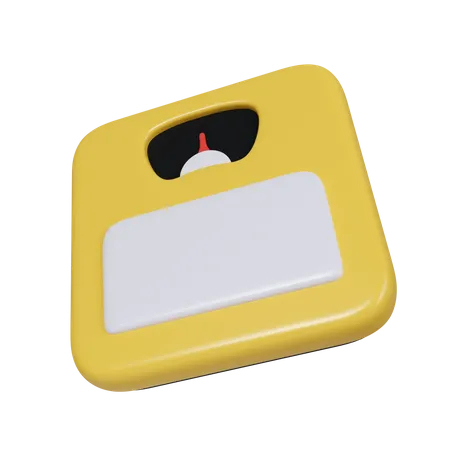 3 D Weighing Scale Dieting And Health Weight Measure Device Overweight Concept Icon Isolated On Yellow Background 3 D Rendering Illustration Clipping Path 3D Icon