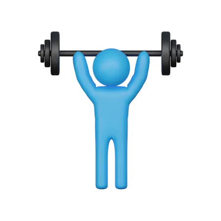 Weight Lifting 3 D Icon 3D Illustration