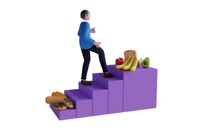 Weight Loosing Steps  3D Illustration