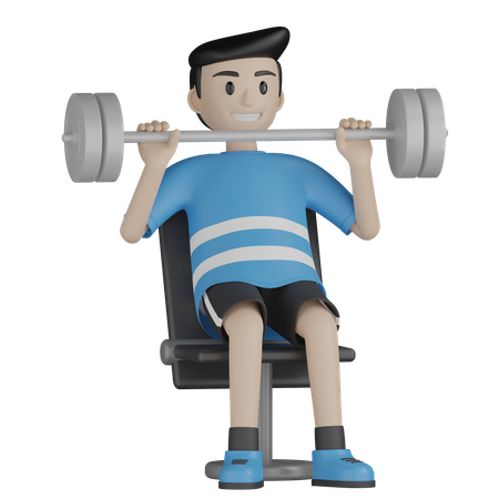 Weightlifter Lifting Weight  3D Illustration