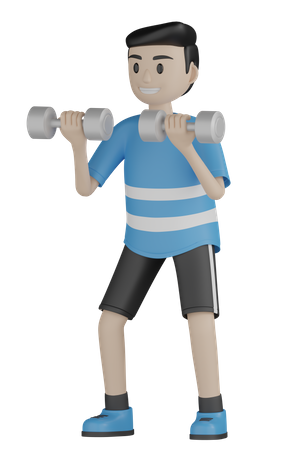 Weightlifter Lifting Weight  3D Illustration