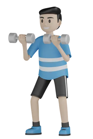 Weightlifter Lifting Weight  3D Illustration