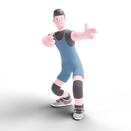 Weightlifter posing 3D Illustration