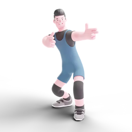 Weightlifter posing 3D Illustration