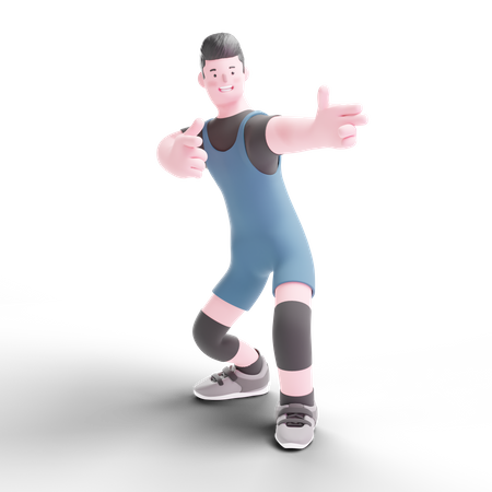 Weightlifter posing  3D Illustration