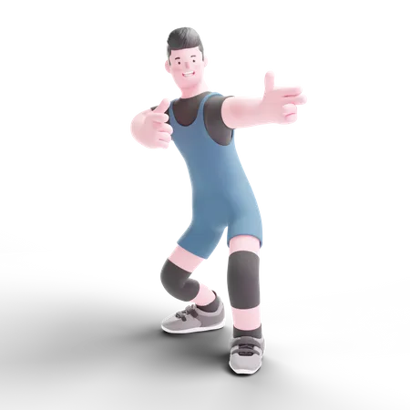 Weightlifter posing  3D Illustration