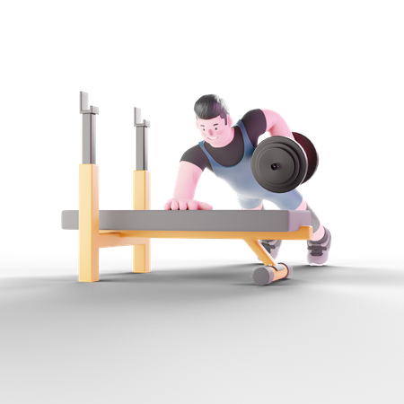 Weightlifter working out with dumbbells  3D Icon