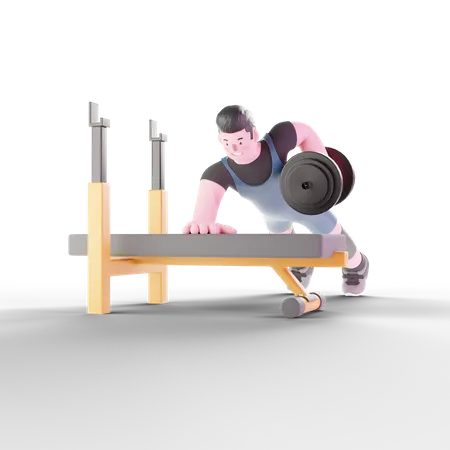 Weightlifter working out with dumbbells  3D Illustration