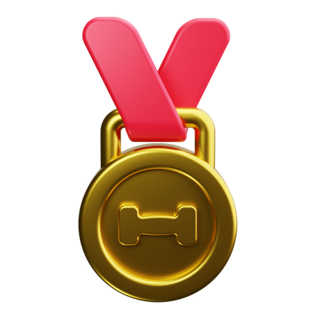 Weightlifting Medal  3D Icon