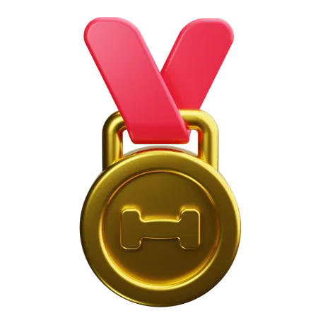 Weightlifting Medal  3D Icon