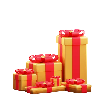 Goldene weihnachtsgeschenkbox  3D Illustration