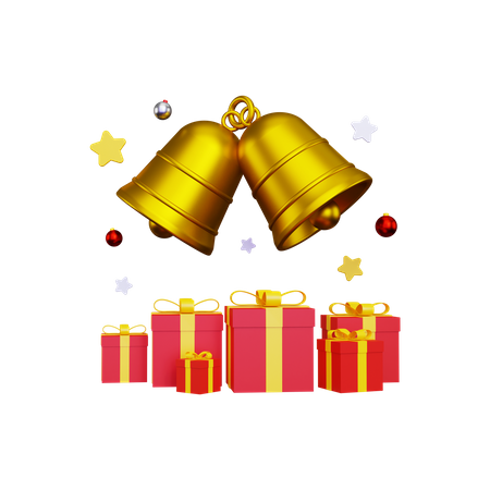 Goldene weihnachtsglocke  3D Illustration