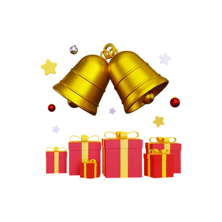 Goldene weihnachtsglocke  3D Illustration