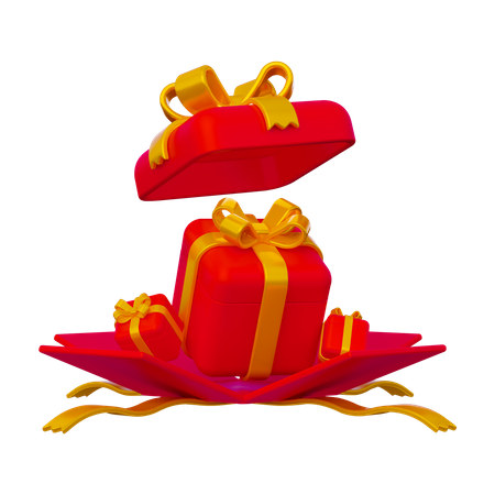 Offene geschenkbox zu weihnachten  3D Icon