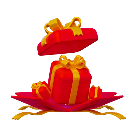 Offene geschenkbox zu weihnachten  3D Icon