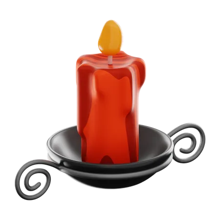 Rote weihnachtskerze  3D Icon