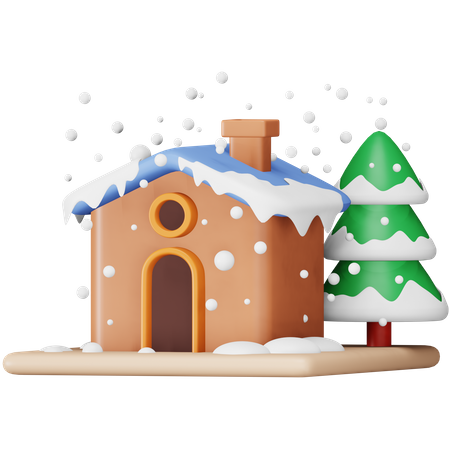 Weihnachten schnee zuhause  3D Icon