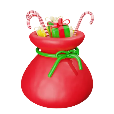 Weihnachtsmann Geschenktüte  3D Icon