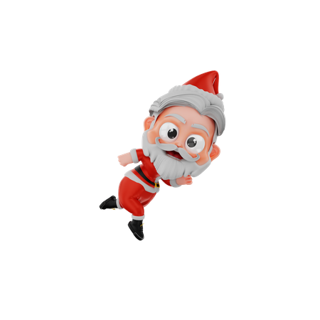 Weihnachten Weihnachtsmann läuft  3D Illustration