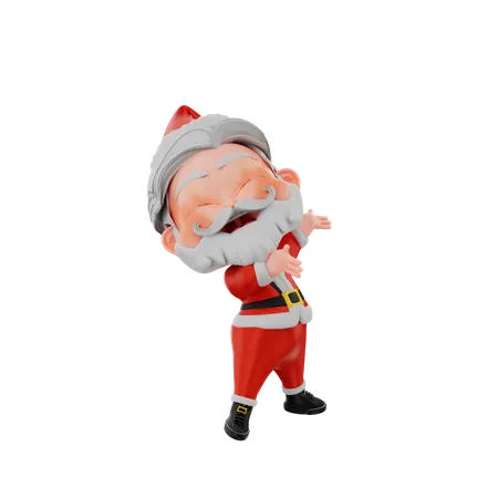 Weihnachten Santa zeigt etwas  3D Illustration