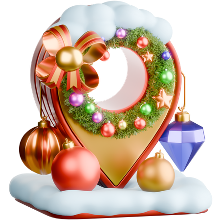 Weihnachts-Standort-Pin  3D Icon