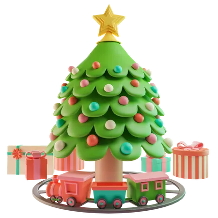 Weihnachtsbaum mit Geschenken  3D Icon