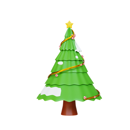 Weihnachtsbaum mit Stern  3D Illustration