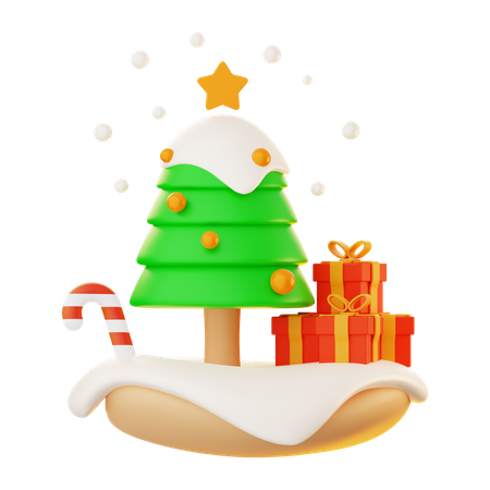 Weihnachtsbaum und Geschenke  3D Icon