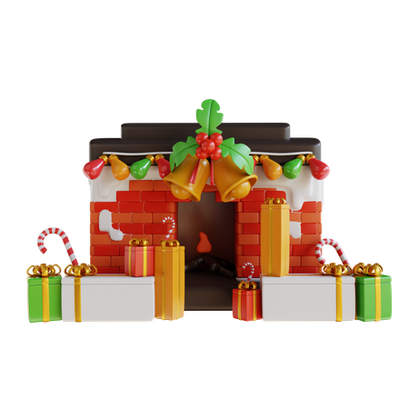Weihnachtsdekoration und Geschenkbox  3D Illustration