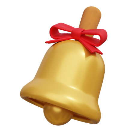 Weihnachtsglocke mit roter Schleife  3D Icon