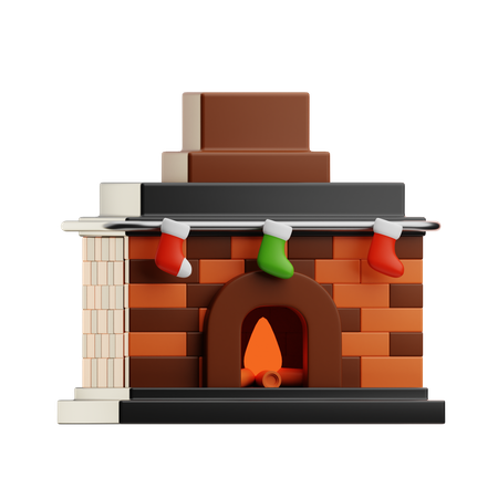 Weihnachten kamin  3D Icon