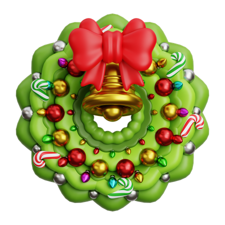 Weihnachtskranz mit Glocke  3D Icon