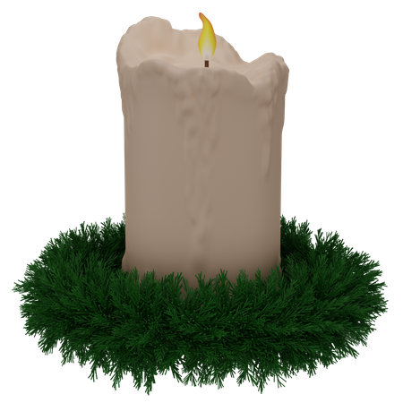Weihnachtskranz mit Kerze  3D Icon