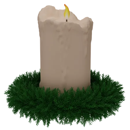 Weihnachtskranz Mit Kerze 3D Icon