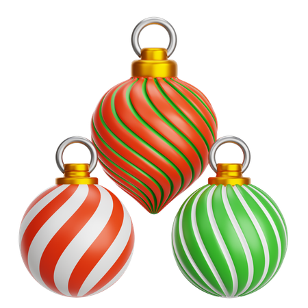 Weihnachtskugel Dekorativ Drei  3D Icon