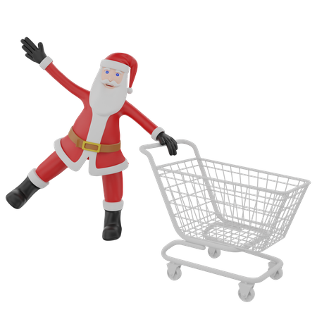 Weihnachtsmann beim Einkaufen  3D Illustration
