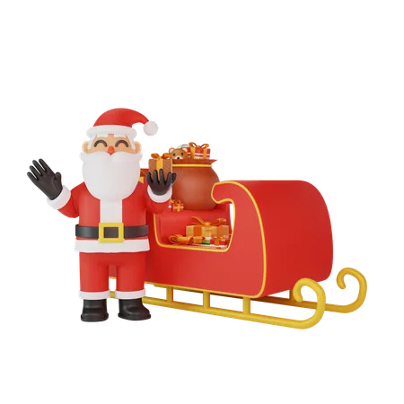 Weihnachtsmann Geschenke  3D Illustration