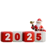 Der Weihnachtsmann hämmert die 5 für 2025 ein