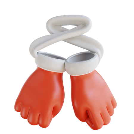 Weihnachtsmann Handschuhe  3D Icon