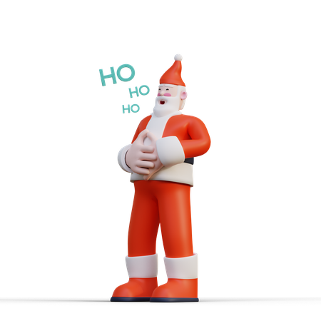 Weihnachtsmann lacht  3D Illustration