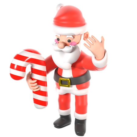 Weihnachtsmann mit Weihnachtssüßigkeiten  3D Icon