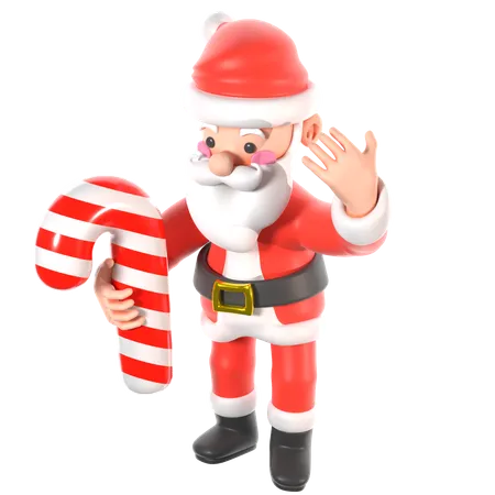 Weihnachtsmann mit Weihnachtssüßigkeiten  3D Icon