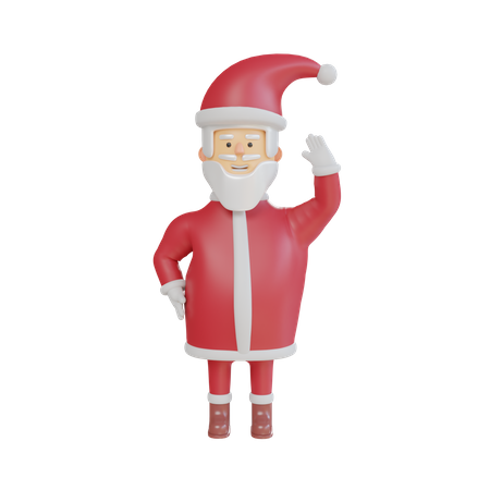 Der Weihnachtsmann sagt Hallo  3D Illustration