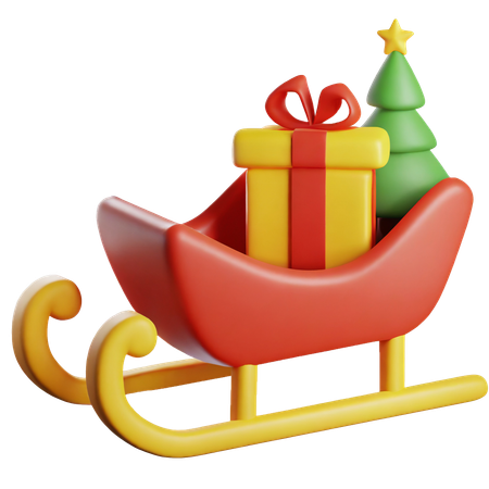 Weihnachtsmann-Schlitten  3D Icon